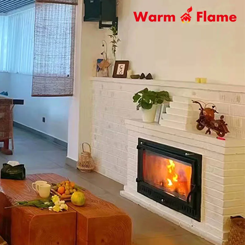 Built-in real fire fireplace Firewood Household self-built house B & B Villa fireplace Cast iron Wood burning heating