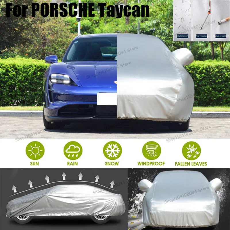 

For PORSCHE Taycan Auto Anti snow Anti dust Sunscreen Anti-uv Anti peeling paint And Anti Rainwater 210t car cover Car cover