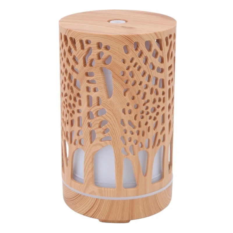 

200 мл ароматический диффузор под дерево, 8 Вт, автоматическое отключение, красочный светодиодный бесшумный увлажнитель воздуха для автомобиля и дома, 100-240 В, вилка стандарта США