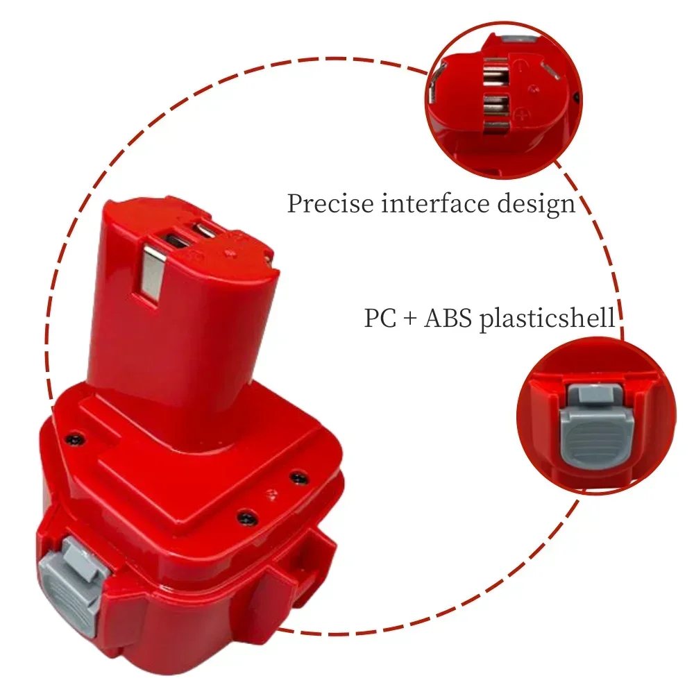 12V 6.8Ah NIMH replaceable battery, suitable for Makita cordless drill tools 1200 1220 1201 1222 1233SA/B1235 192681-5