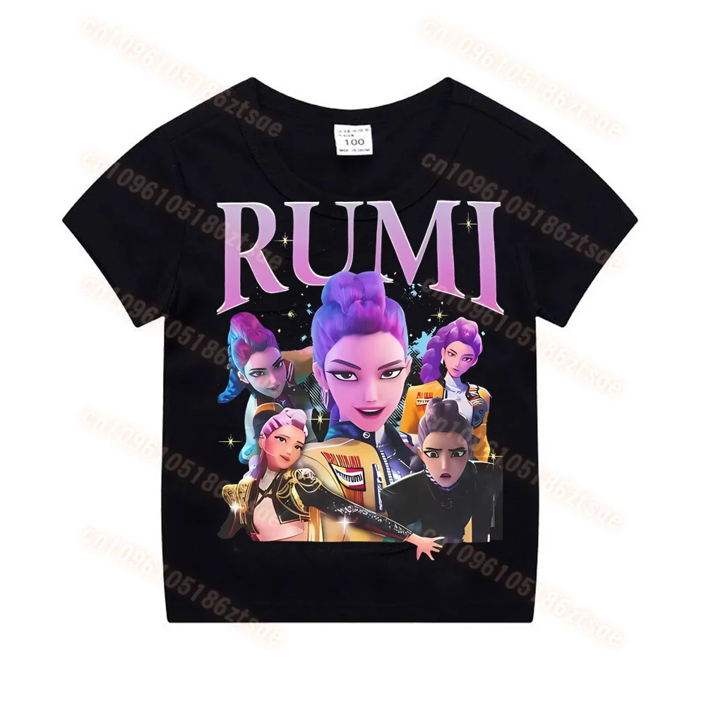 

2025 Kpop Demon Hunters Children's Clothing Short Sleeve T-shirt Cute Kpop Demon Hunters Tiger Harajuku Tshirt for Boys Girls