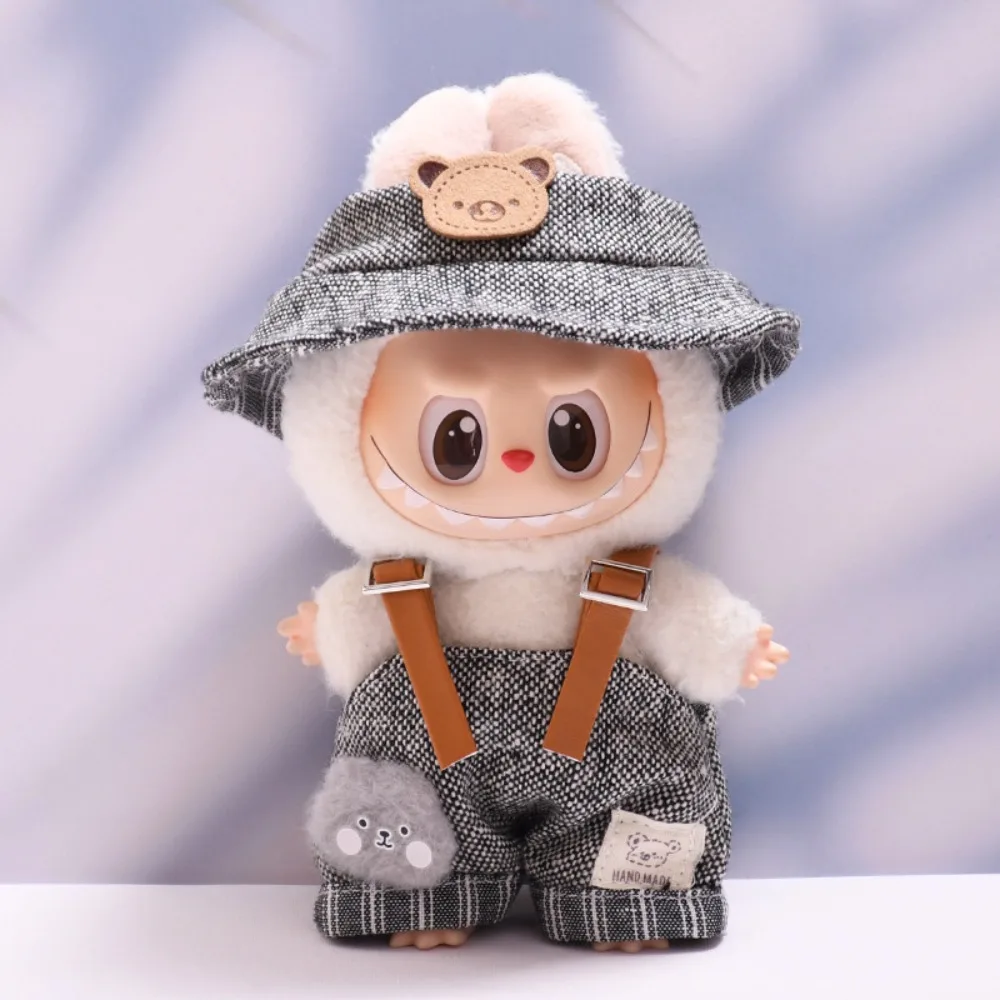 Vêtements de poupée Labubu 15/17cm, salopette V1V2V3, chaussures habillées, accessoires de poupées assis, robe à langer, jouets de maison de jeu