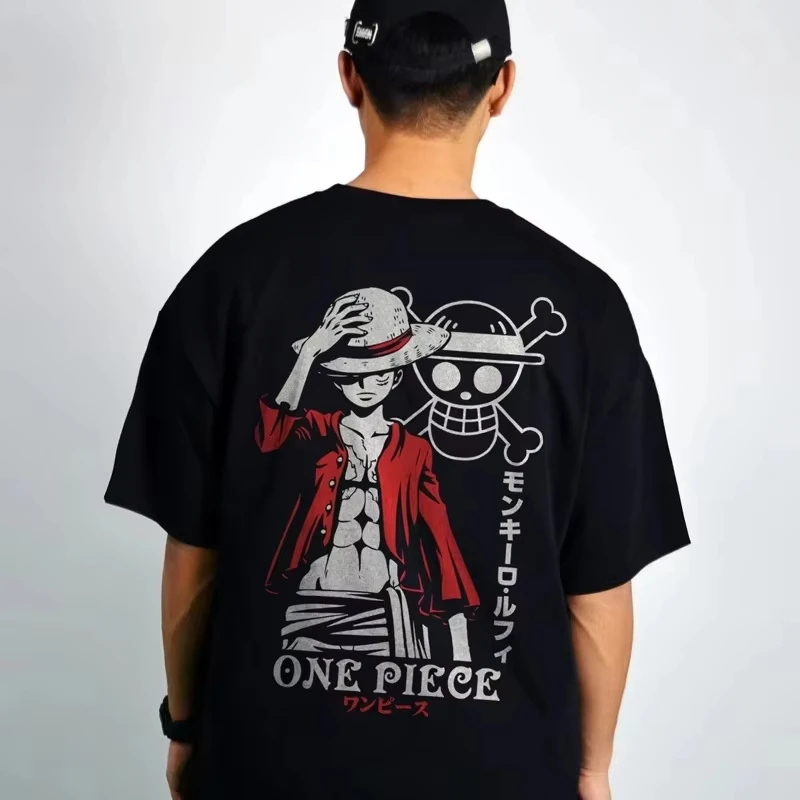 Japanese Animation Cartoon One Piece Joint Luffy Short-sleeved T-shirt for Men and Women in Summer Loose Casual Fashion INS