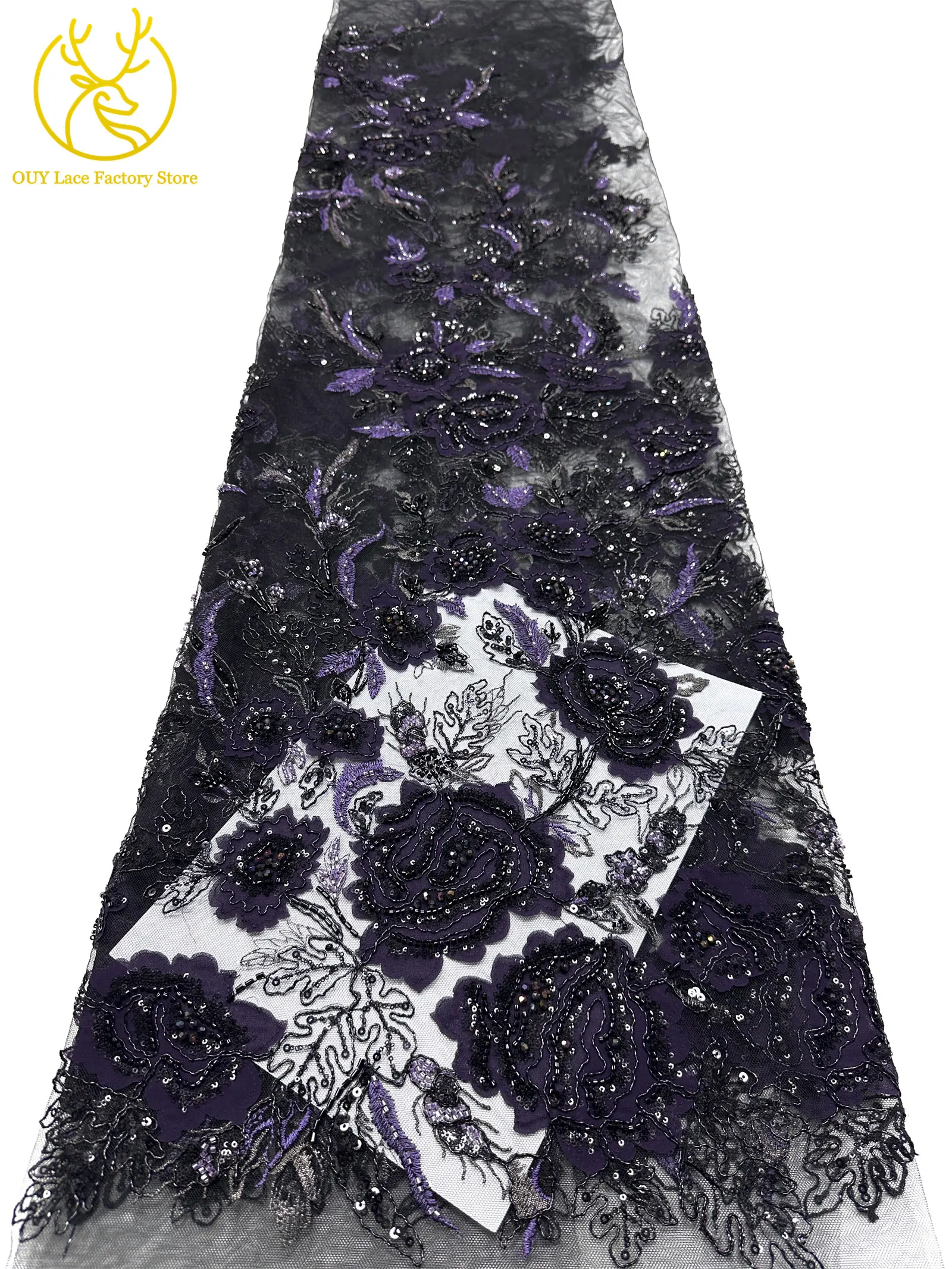 Modische Elegante Französische Brautkleid-Spitze mit Stickerei und Perlen 2026 Hochwertige Nigerianische Afrikanische Pailletten-Spitze für Hochzeitskleider – Detail 23