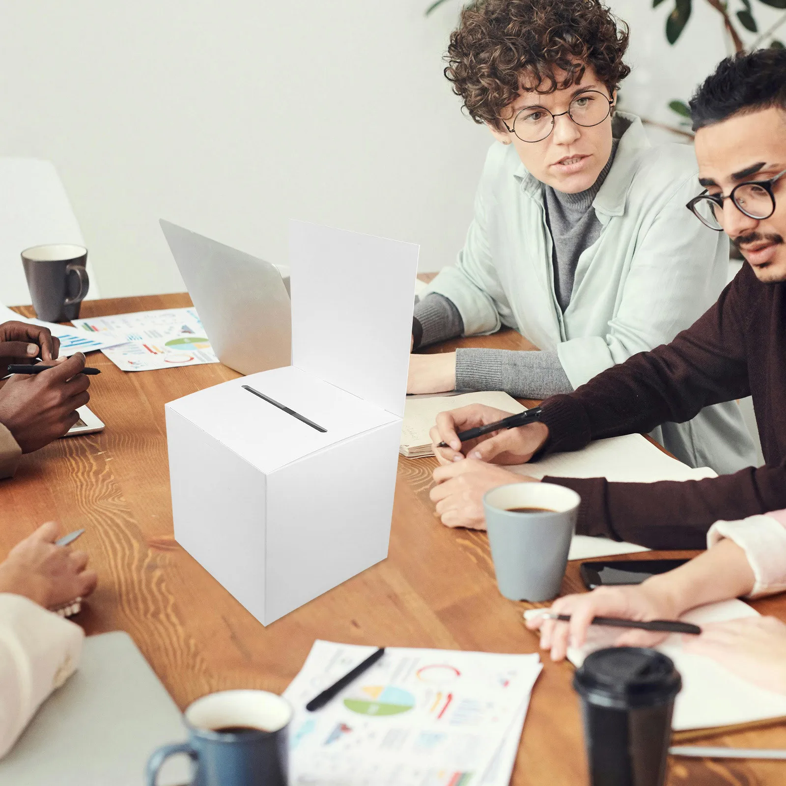 4 قطعة صندوق السحب الورقي صندوق التصويت القوي لتخزين التبرع اجتماع الحفلات المكتبية استخدام حاوية الاقتراع متعددة الوظائف