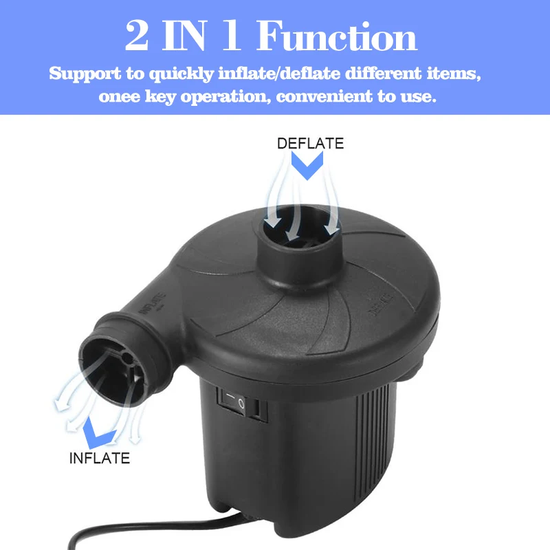 Inflatable  Electric Air Pump European Plug Portable Quick 110V~240V Household Inflation Pump Small Air Pump for Car Home