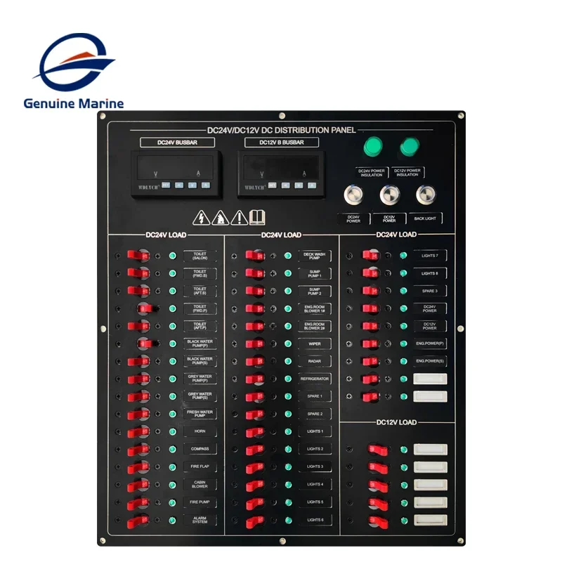 Genuine Marine 12V 220V Boat Switch Panel Customized Marine Circuit Breaker Power Distribution Panel