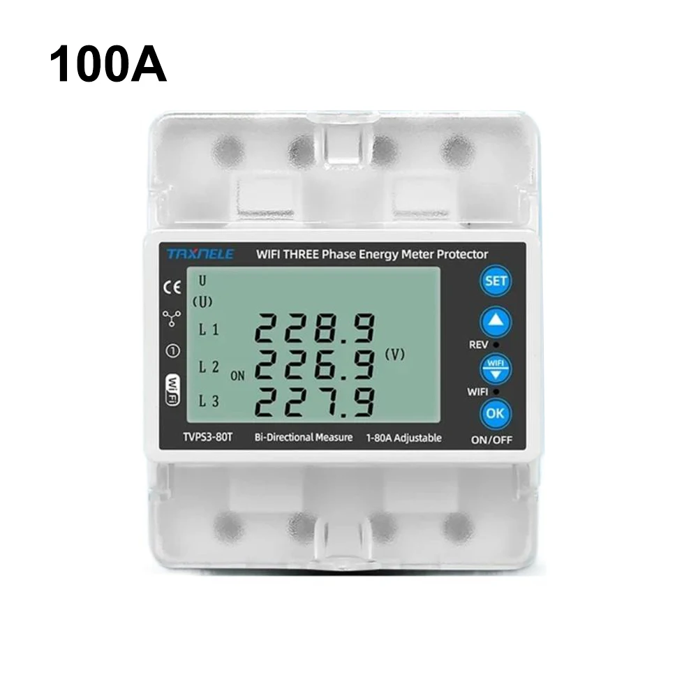 60-300V Multi Function Meter 50Hz/60HZ Bidirectional Measure Meter Energy Meter Under/Over Voltage Protection