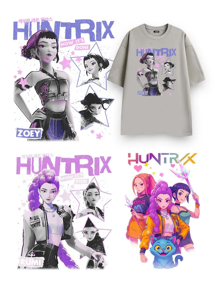 Kpop chasseurs de démons patchs de repassage transferts de chaleur pour vêtements transfert thermique Applique Saja garçons autocollant sur vêtements décor bricolage