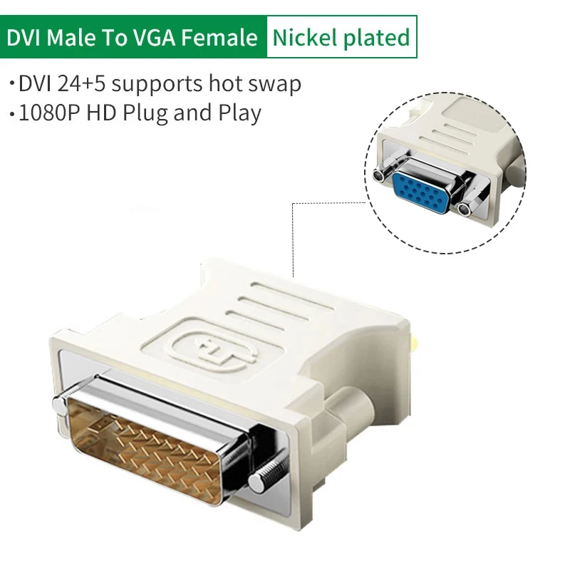 Адаптер DVI 24 + 5-VGA, 1080P
