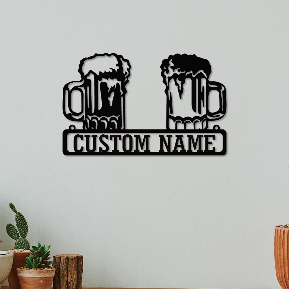 

1pc hot sale beer bar Customized Text Tin Wall Signs Metal Wall Plaque For Bedroom Décor