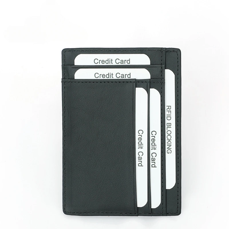 New style carbon fiber pattern card holder Casual fashion first cowhide zipper coin card holder