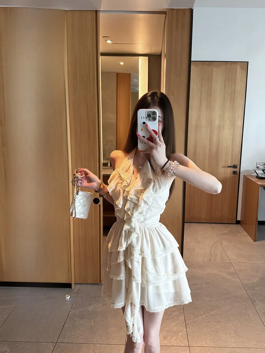 

NAOAO Slimming Gown Ele H-Line Svel Wrap Ne Lace Patchwork Design Waist-Cinching Daily Wear for Ladies