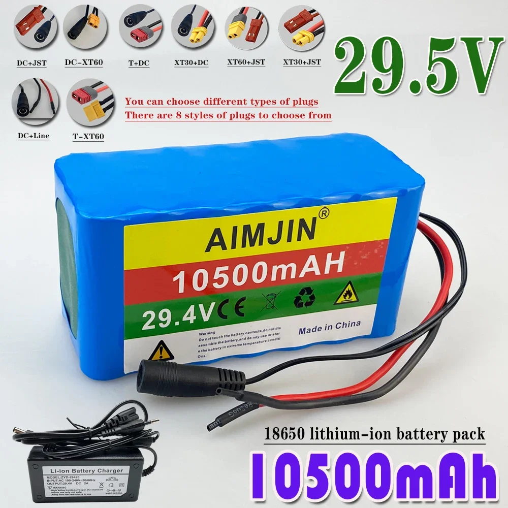 18650 7S3P 29.4V 10500mAh Li-ion Battery Pack with BMS,For Monitoring Speaker Small Electric Unicycle Rechargeable Battery