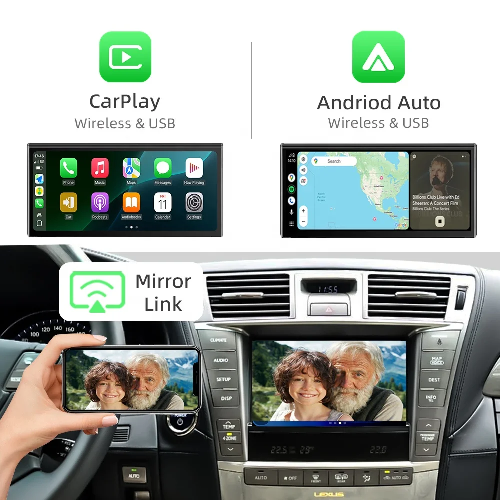 NewFor Lexus LS 2007-2008 Linux Interface Box Wireless CarPlay Android Auto CarPlay Module Decoder Car Radio Binarytek