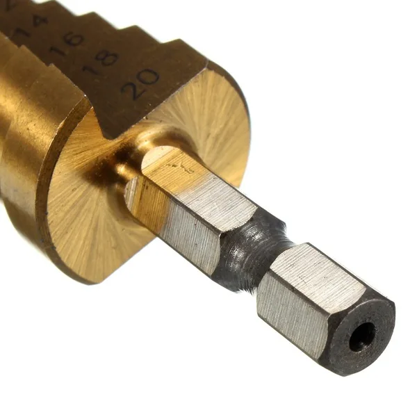 5 pz 4-12mm 4-20mm 4-32mm HSS punta da trapano a gradino con scanalatura diritta in titanio rivestito in titanio legno metallo foro Cutter nucleo cono strumenti di perforazione Set