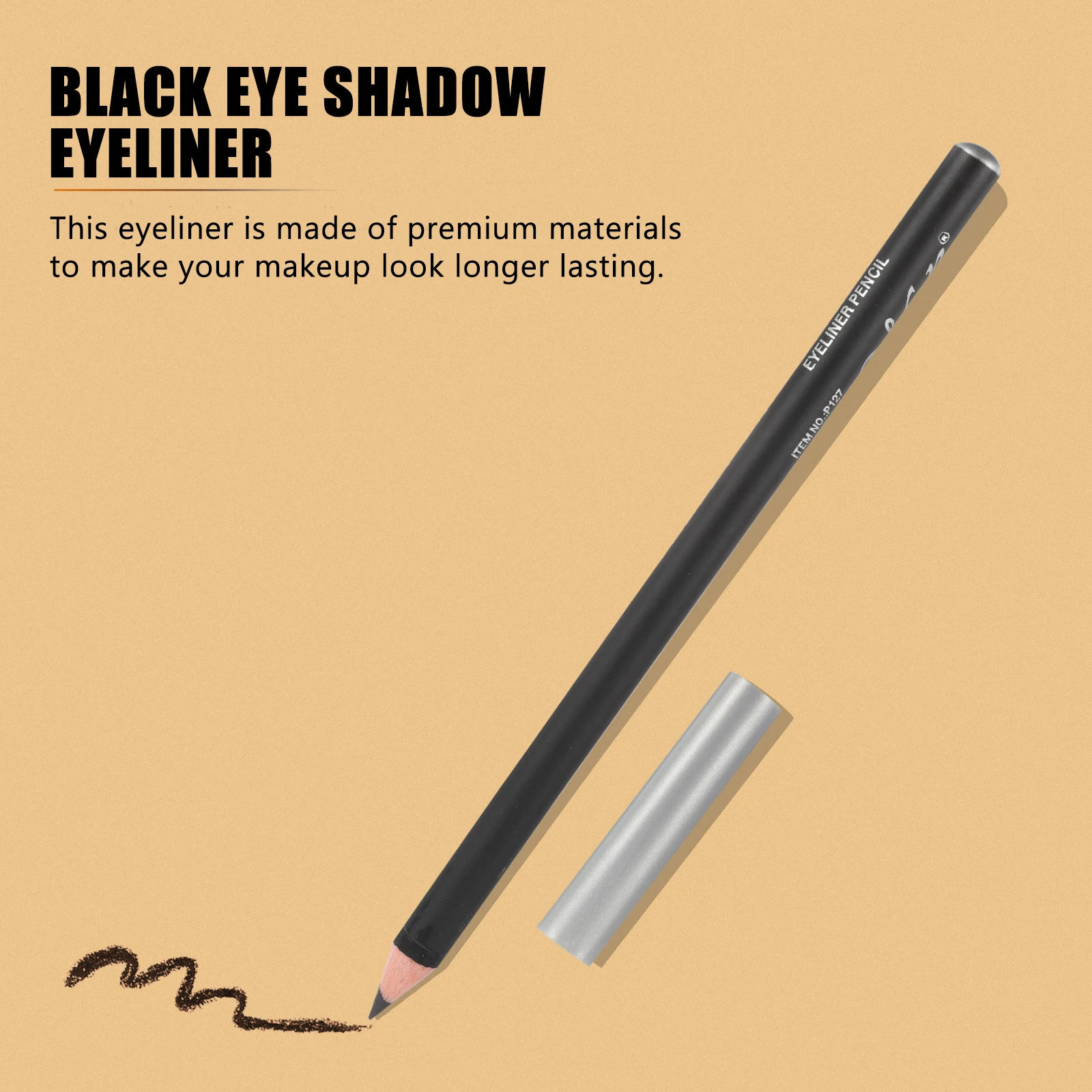 

12Pcs Makeup Eyeliner Pencil Black Premium Soft Formula Quick Dry for Professional Personal Use Female Beauty Tool