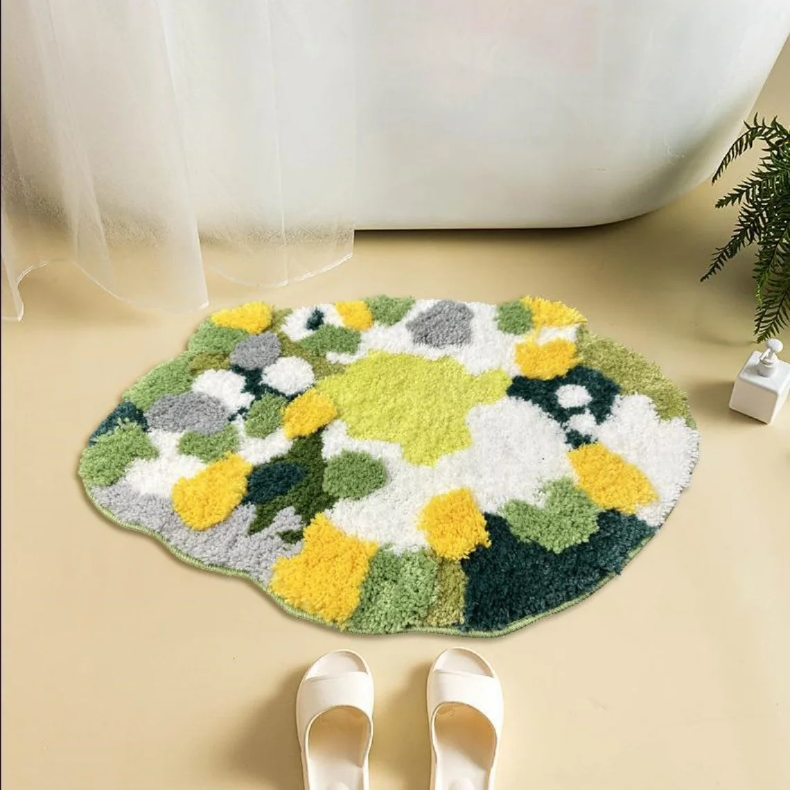 Moss Floor Tufted Rug Bathroom Door Absorbent Mat