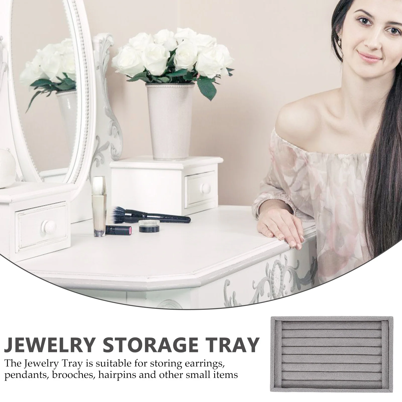 

Compact Jewelry Storage Tray with Compartments for Rings Pendants Brooches Lightweight Travel Jewelry Organizer Display Dish