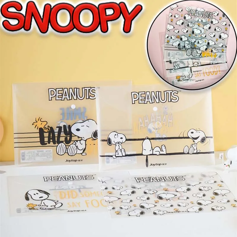 Snoopy Simple Cartoon Folder File Bags borse per File trasparenti impermeabili regali di compleanno di cancelleria per ufficio per studenti di