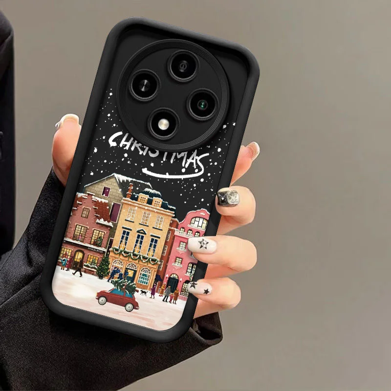 Christmas Building Winter Town Snow Scenery Phone Case for Honor Huawei Nova 11 Pro 10 9 SE 7 P40 P30 Mate 50 40 PRO Soft Cover