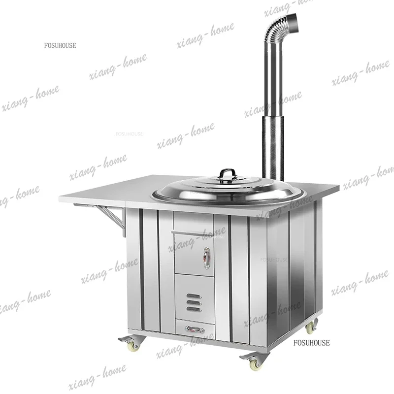 lsRural Household Smokeless Heating Stove Indoor Outdoor Garden Heating Wood Burning Fireplace Stainless Steel Wood Stove Chimen