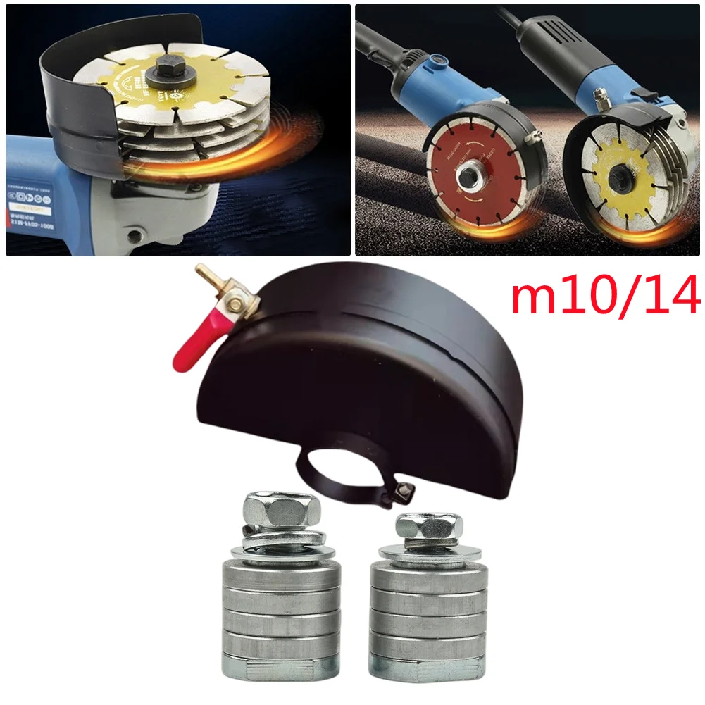 M10/14 Angle Grinder Adapter Conversion Kit Flange Metal Lock Nuts Slotting 125 150 Type Grooving Machine Wheel Protector Cover