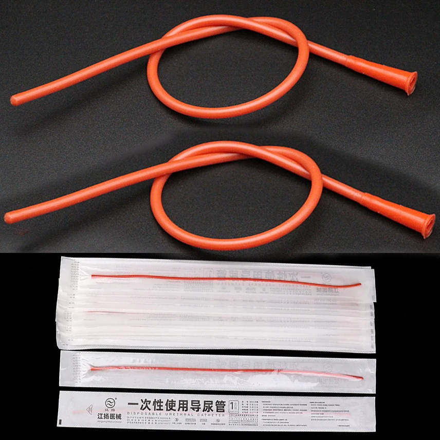 

20 Pieces Disposable Red Catheter Urine Medical Sterilization Home Care Latex Foley Catheter 38cm