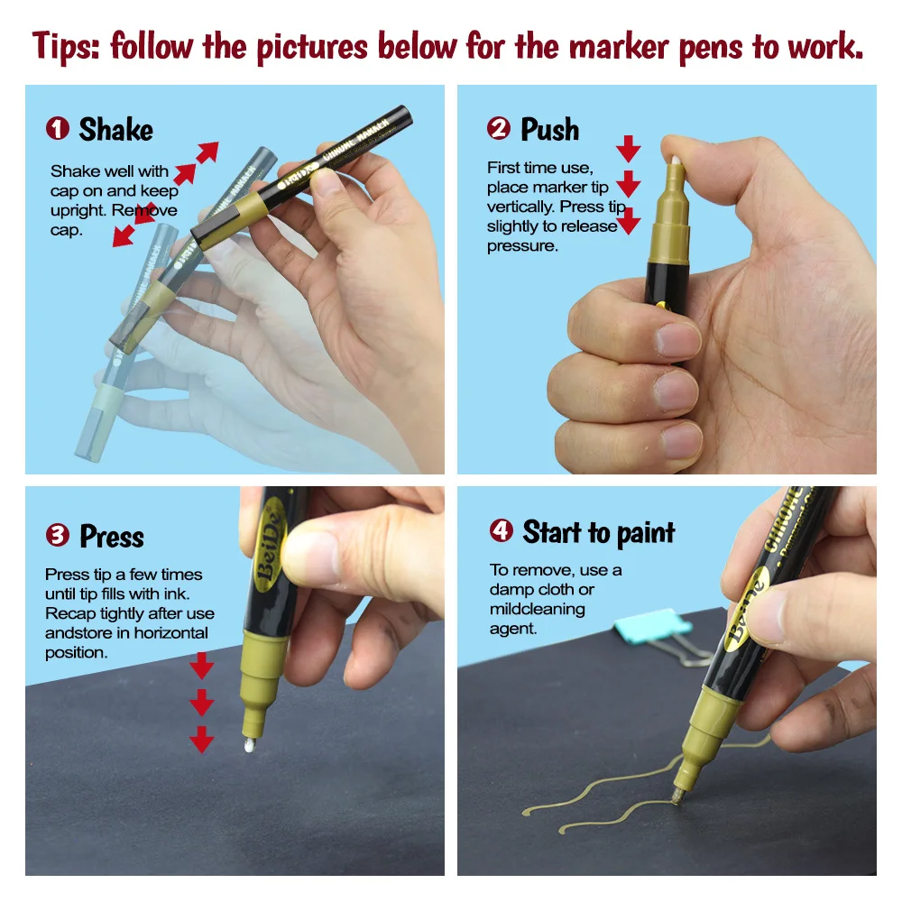 1 stuks spiegel chroom marker goud zilver koper permanente reflecterende verf pen voor model metaal glas doe-het-zelf schilderen