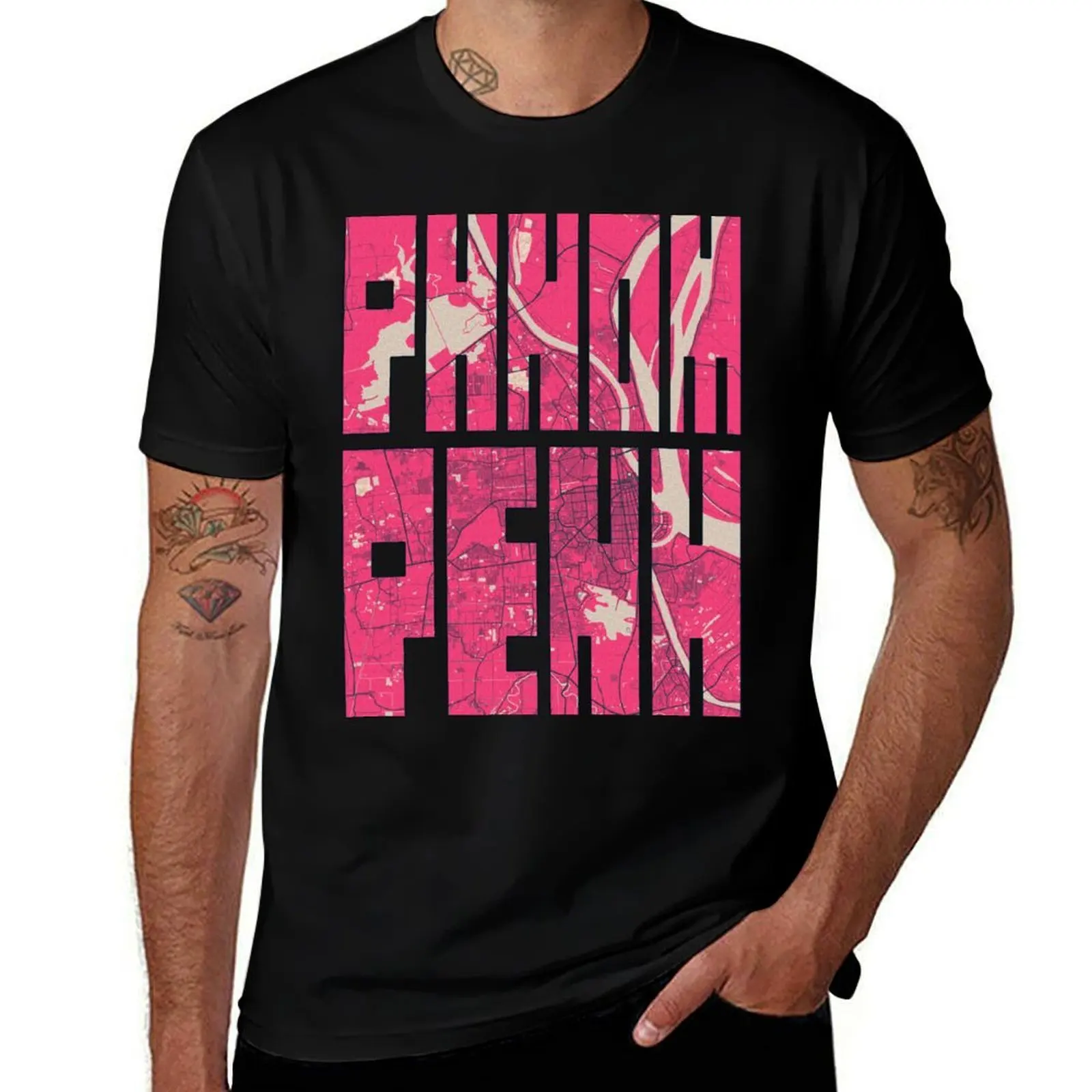 

Phnom Penh City Map of Cambodia - Blossom T-Shirt blue archive hippie clothes funny gifts mens graphic t-shirts big and tall