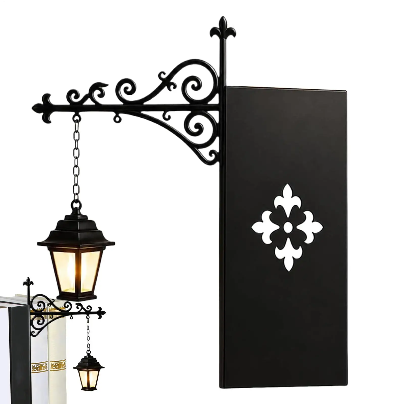 Gifts Warm LED Library Lantern Black Mini Decorative Bookshelf Lighting Books Nook Lamp Bookshelf Decor