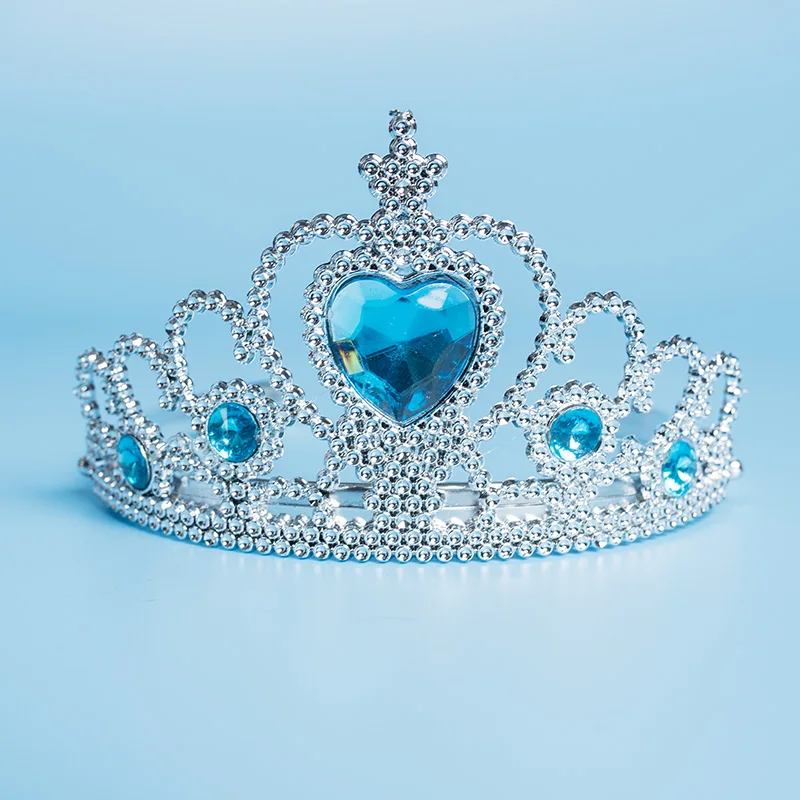 Girls Elsa Kids Princess Accessories Set 2Pcs Crown Crystal Magic Stick for Child Cospaly Performance Costume Birthday Gifts