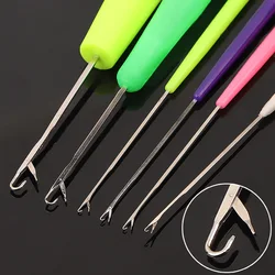 Sweater Wool Repair Crochet Needle Plastic Handle With Tongue Crochet Knitting Tool Braided Hair Extension Dreadlocks Accessorie