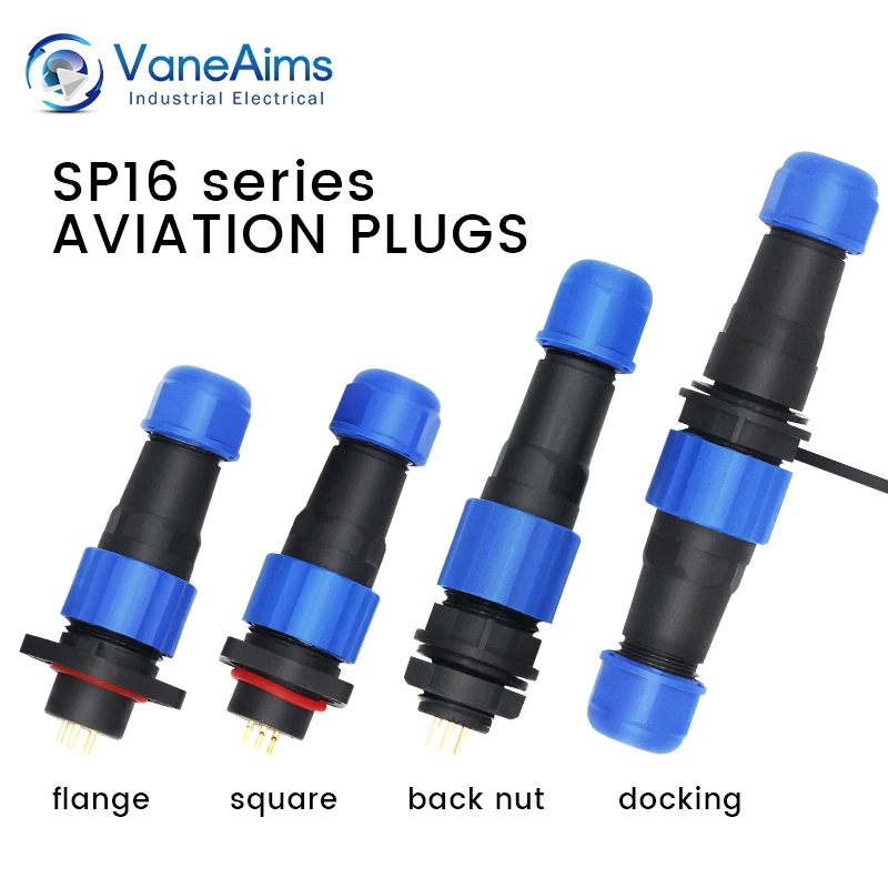 

Waterproof connector SP16-2/3/4/5/6/7/8/9 pin plastic aviation socket plug wire terminal block welding type