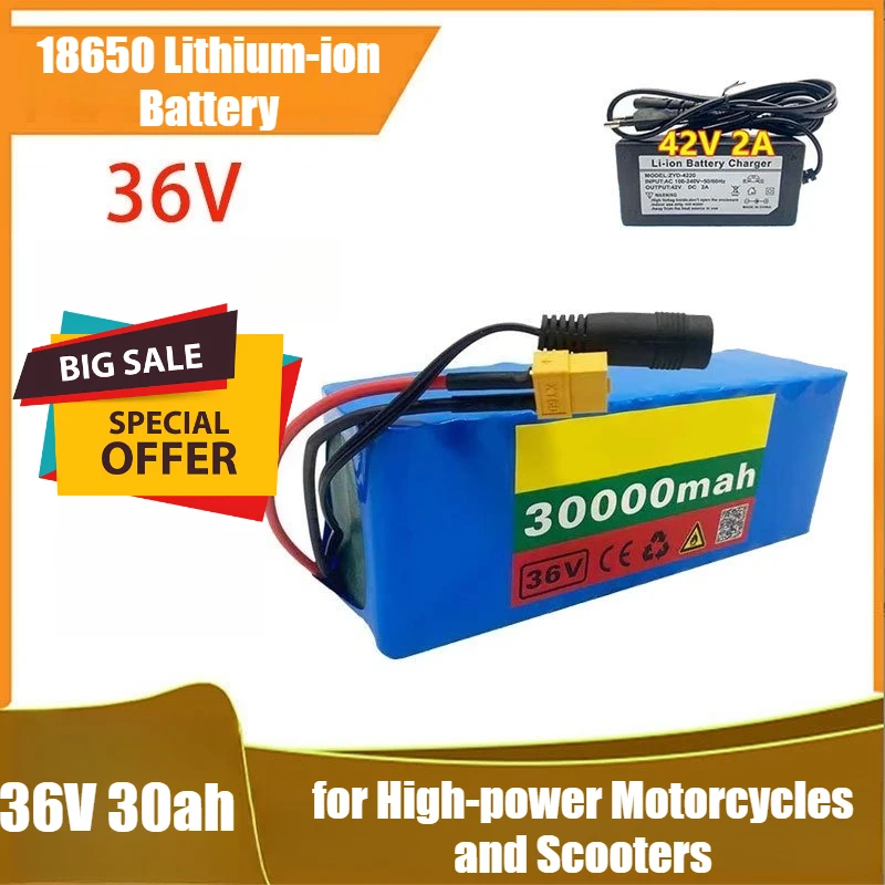 

18650 Lithium-ion Battery 36V 30ah Battery Pack 500W, for High-power Motorcycles and Scooters