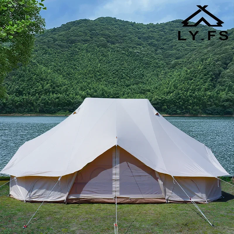 Emperor Tent Yurt 3 Doors Windproof Sun Protection Oversized Waterproof Camping Tent for 4-6 People