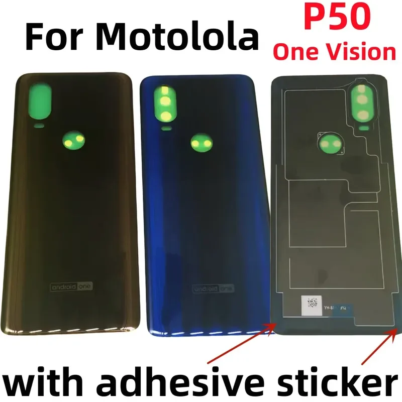 

P50 back glass cover battery Black Cover Case for motoola Moto P50 one vision XT1970-5 phone backshell motop50