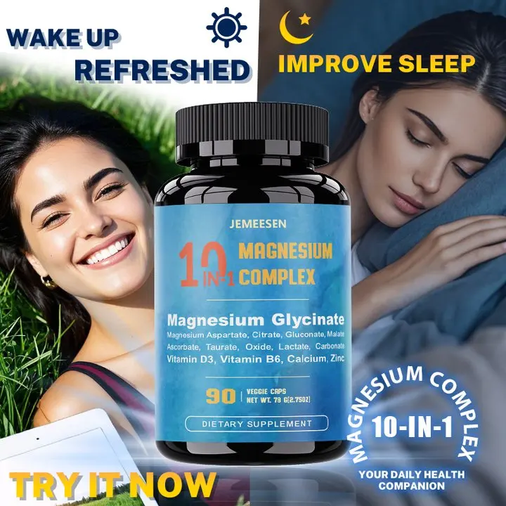 Natural Sleep Supplement With Magnesium Blend,Zinc,Calcium-Helps Fall Asleep Faster and Relieves Stress