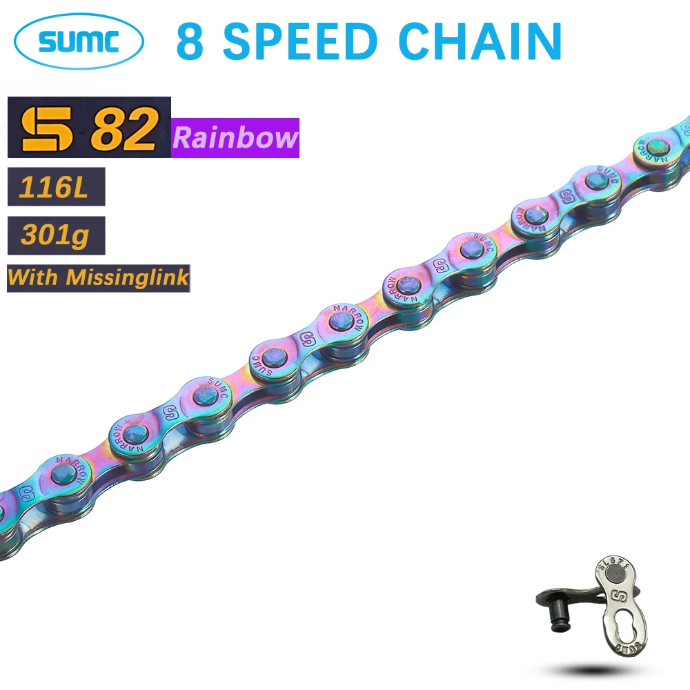 SUMC 6 7 8 Speed Bicycle Chain 116L S82 S8L MTB Road Bike 8S Original MissingLinks Mountain Bike Chains Parts for Shimano SRAM