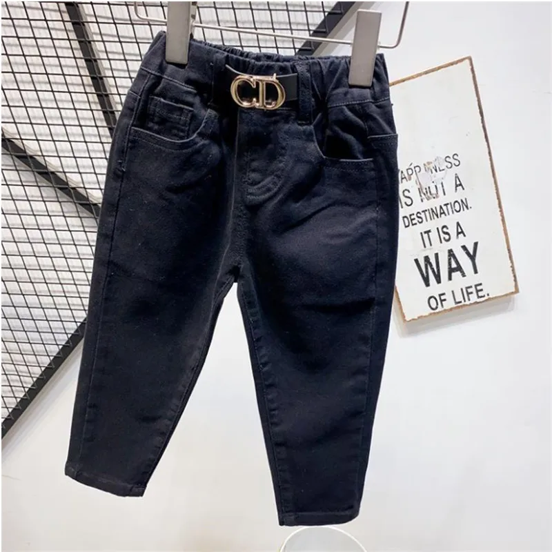 Kids Boys Jeans Pants Spring and Autumn Soft Children Baby Elastic Waist Cartoon Cotton Denim Pants for Boys 30