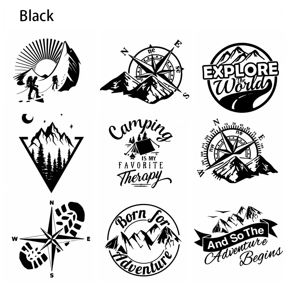 Multi-size LYKX Compass Mountain Adventure Car Stickers Vinyl Decals Auto Styling for Engine Cover Door Window Accessories