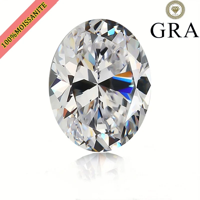 

MOJY 0,3 ~ 8,0 карата Муассанит овальной огранки, свободный камень, супер белый цвет D, класс VVS с GRA Pass, тестер бриллиантов, лабораторные ювелирные изделия с драгоценными камнями