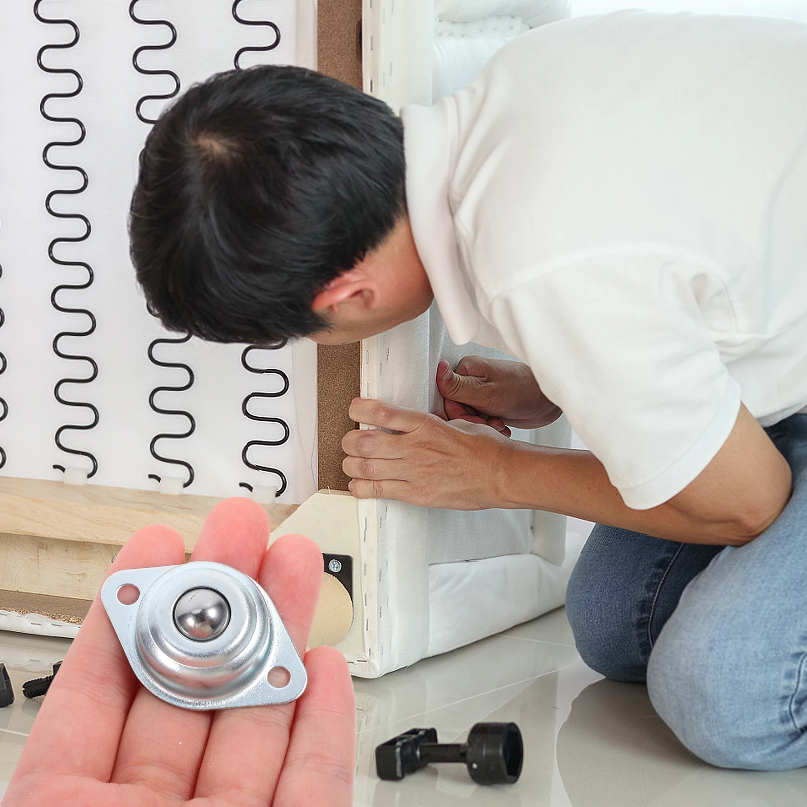 

12pcs Carbon Steel Roller Bearing Replacement Ball Caster Wheels Universal Swivel Bearings For Furniture Transmission Systems