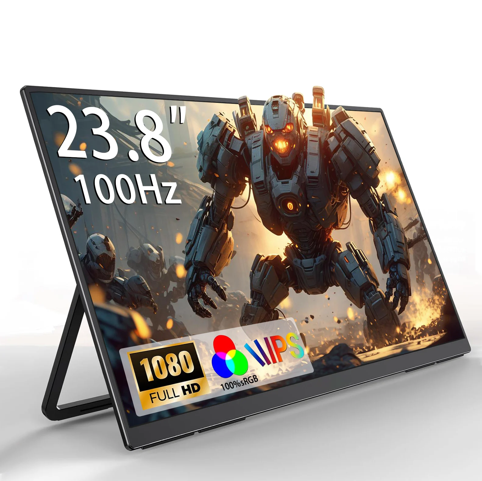 AHXJKA 23.8' Portable Monitor 350 Nits 100 Hz 100% SRGB IPS Expand Office Display for PC Laptop Phone XBox Switch W/Type-C mini