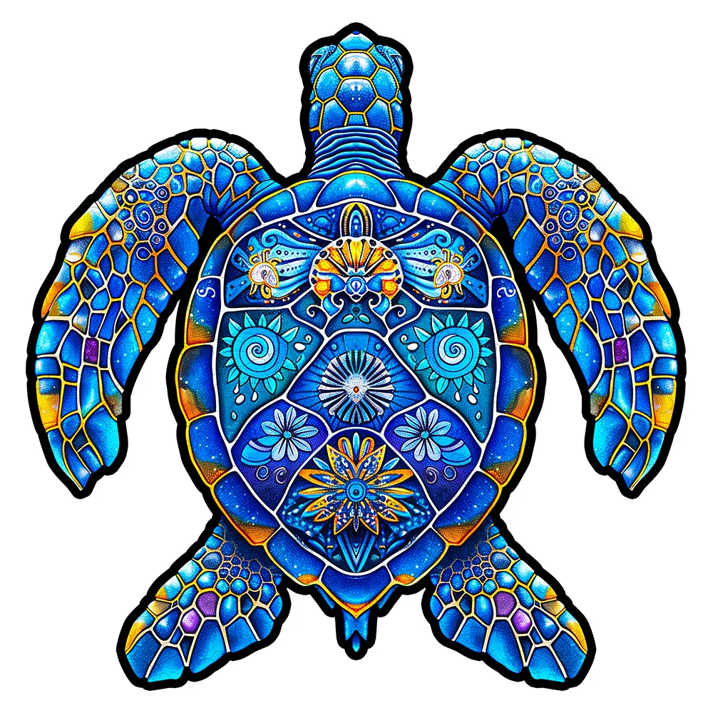 Houten puzzels, zeeschildpad legpuzzels Uniek gevormde houten puzzel voor volwassenen en kinderen, familiespel