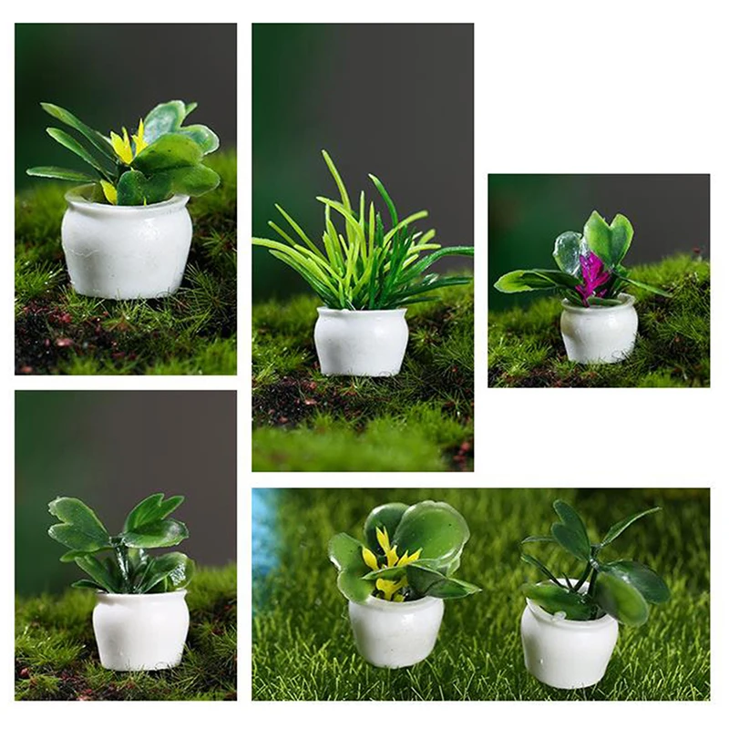 Miniatura Plantas Em Vaso Para Dollhouse, Mini Árvore, Planta Verde Em Vaso, Móveis De Casa De Boneca, Simulação Plantas Em Vaso, Decoração De Casa, 1:12, 4Pcs