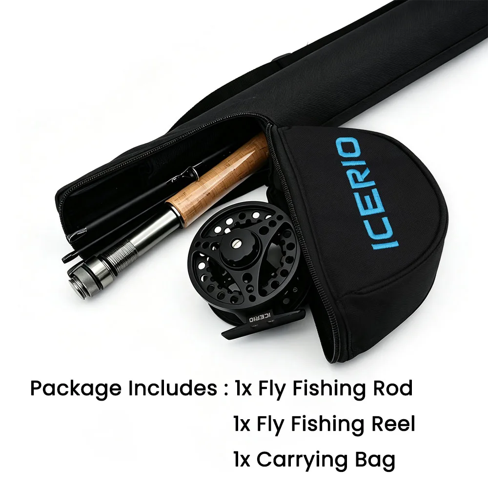 ICERIO Fly Fishing Rod Reel Combo 6'6" 5/6WT, Beginner Starter Kit with Carrying Bag, Ready-to-Fish Travel Set for Trout Bass view 4