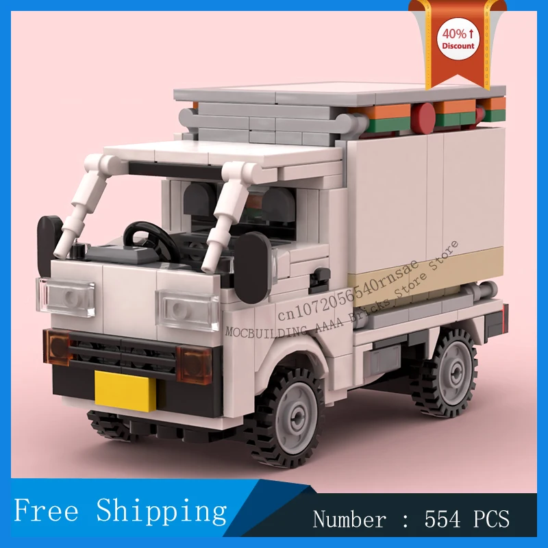 

Конструктор MOC: Классический грузовик-фургон с магазином, модель знаменитого автомобиля, игрушки-конструкторы, коллекционные подарки