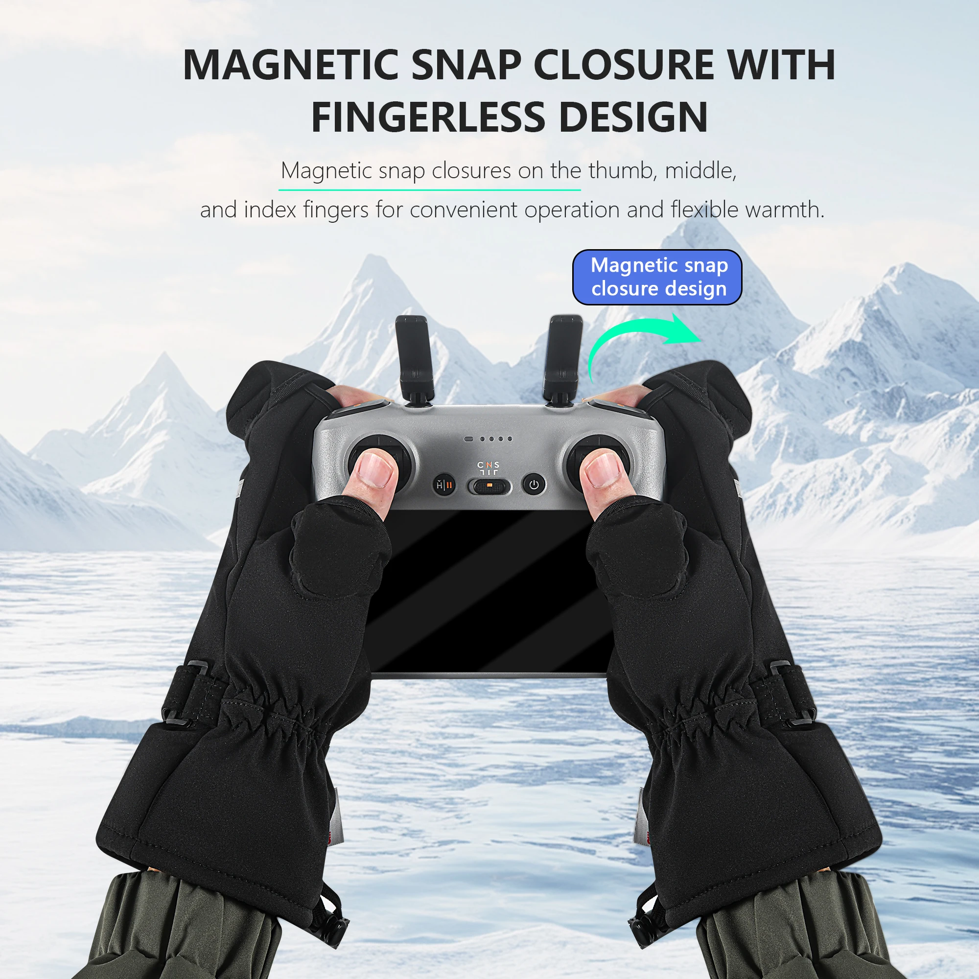 Universal Drone Flight Gloves Winter Warm Pilot Gloves V2 For DJI Air 3S/Mini 3 Pro/Neo/Avata 2/Mavic 3 Pro/Mini 3