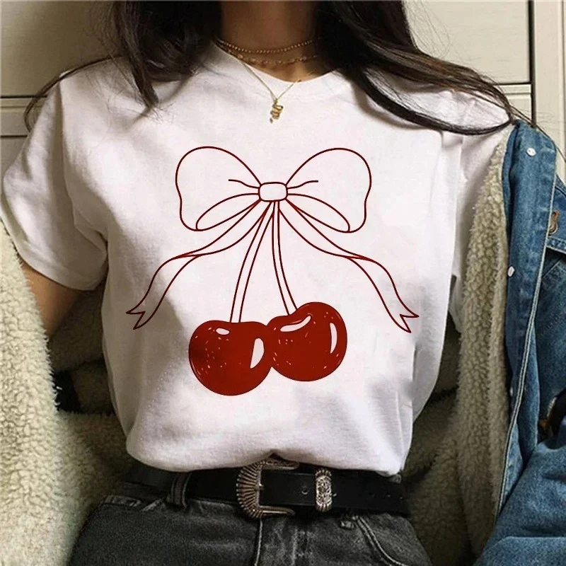 

Sweet Strawberry Cherry Casual T-shirt Gothic Printed T-shirt Harajuku 90s T-shirt Women's Summer Top Street Fashion Clothing